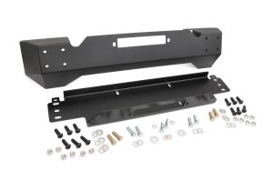 Jeep Wrangler Front Stubby Winch Bumper - Rough Country - Recessed Winch Plate - Black - '97-'06 Jeep Wrangler Front Stubby Winch Bumper - Rough Country - Recessed Winch Plate - Black - '97-'06